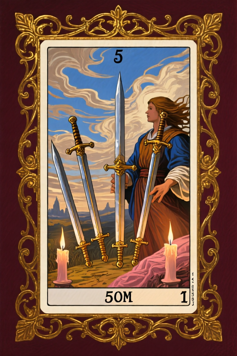 寶劍5 5 of Swords 塔羅牌