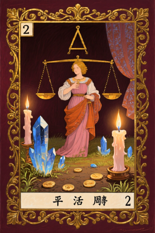 錢幣2 2 of Pentacles 塔羅牌