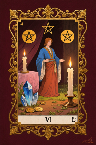 錢幣4 4 of Pentacles 塔羅牌