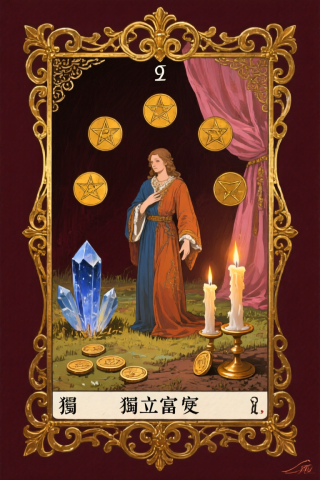 錢幣9 9 of Pentacles 塔羅牌