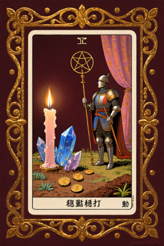 錢幣騎士 Knight of Pentacles 塔羅牌