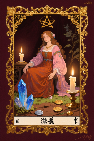 錢幣皇后 Queen of Pentacles 塔羅牌