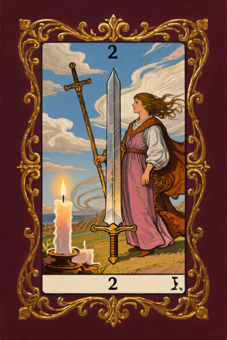 寶劍2 2 of Swords 塔羅牌
