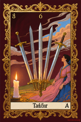 寶劍6 6 of Swords 塔羅牌